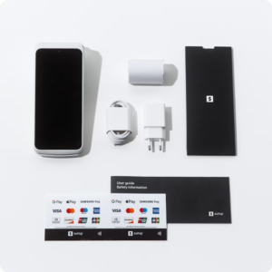 leitor de cartões sumup terminal, com impressora de recibos integrada, equipado com wi fi duplo e um cartão sim gratuito.